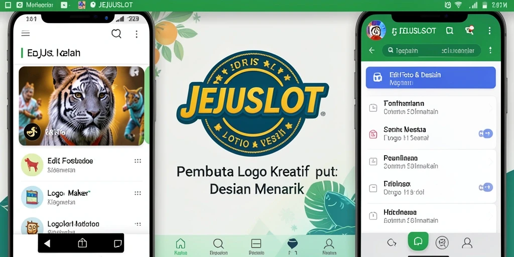 Antarmuka JEJUSLOT dengan fitur Logo Maker yang praktis dan menarik.